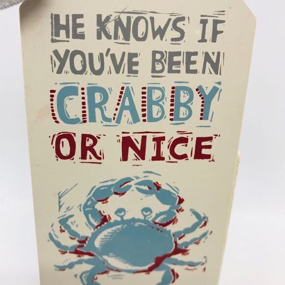 Christmas Wine Tag Motivational Sign He Knows - Picture 3 of 10